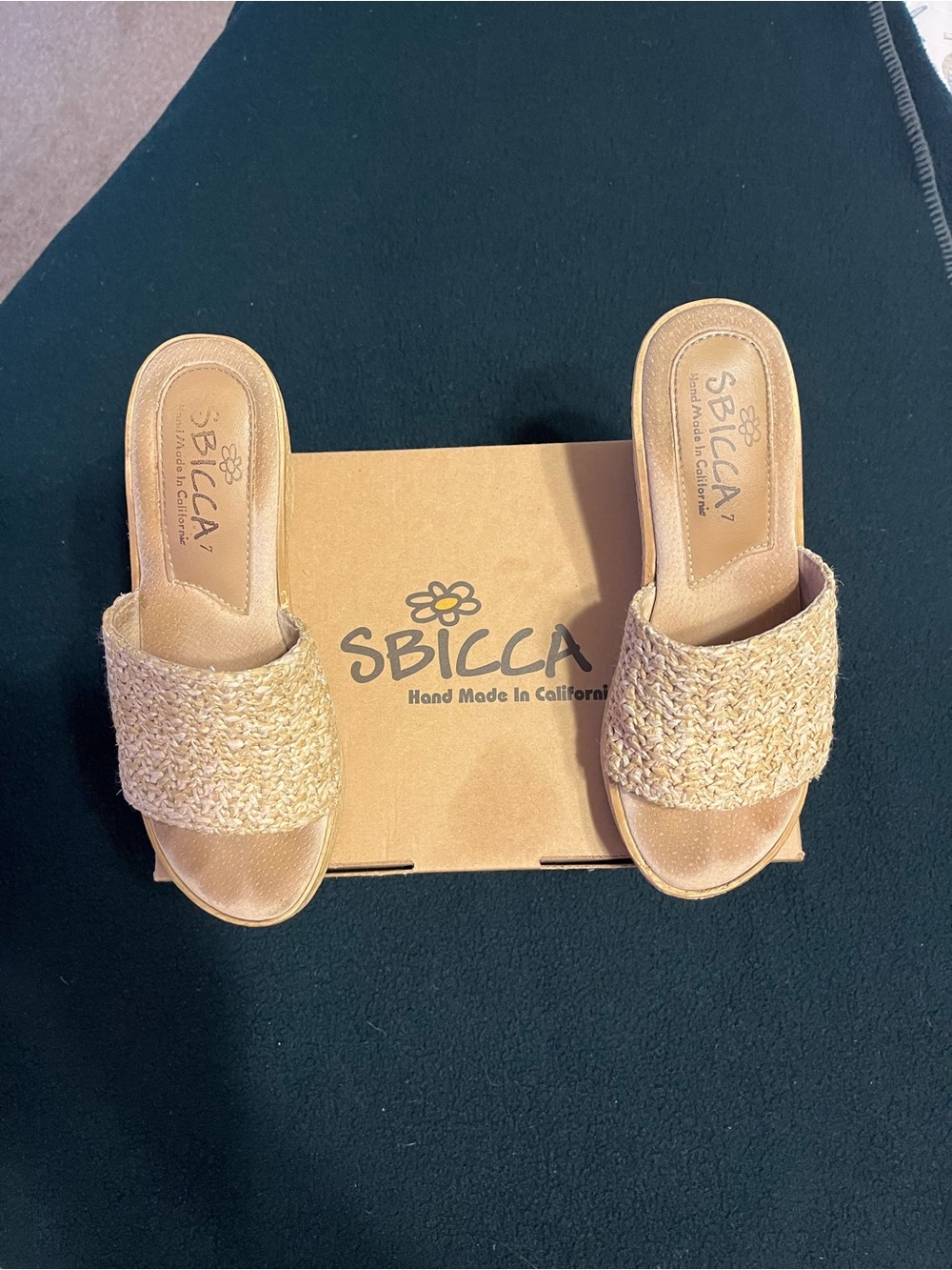 Sbicca Tan Woven Slide Mules - Picture 3 of 8